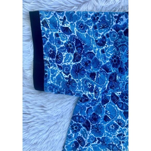 Robert Graham Amaro SZ XL Blue Floral Print Collared Polo Shirt - Picture 10 of 11